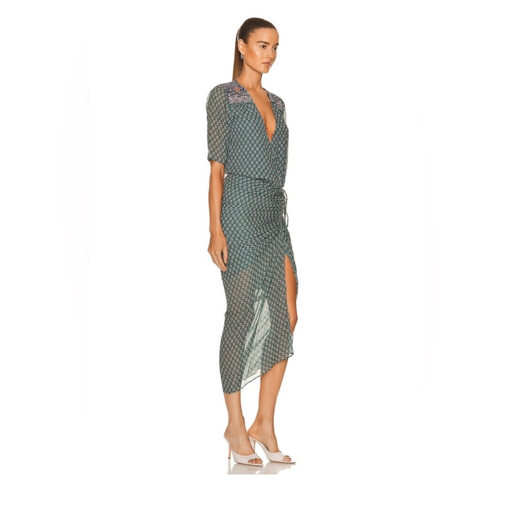 Veronica Beard Mariposa Paisley Ruched Surplus Maxi Dress - Size 00 - NWT - Picture 2 of 13